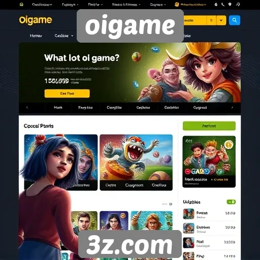 Análise da interface do usuário do site oigame